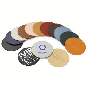 Sous-verres ronds en cuir PU antidérapants et résistants à la chaleur pour usage quotidien à la table (vente en gros) - Product Image 4
