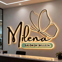 Letrero 3D con Retroiluminación, Letrero de Canal con Letras, Letrero LED Iluminado, Letrero LED Personalizado para Interiores, Logotipo para Pared Interior
