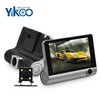 Kamera DVR Mobil Anti Air 4 Inch Full HD 1080P dengan Tiga Lensa, Dual Lens Dash Cam