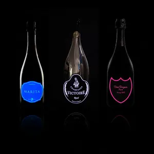 Kunden spezifisches Design LED Wein EL Etikett Leuchtender Wein Etiketten flasche Aufkleber für Champagner