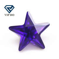 Pierres de zircone cubique de qualité 5A, taille étoile à cinq branches, 3*3mm-12*12mm, violet/violet foncé, pierres synthétiques taillées à la machine, forme étoile, pierres CZ