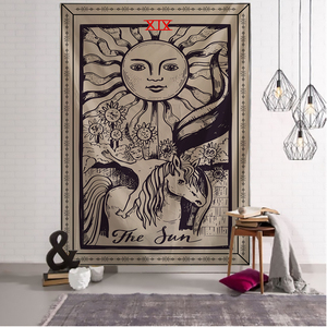Mito Ilustración Estilo Paisaje contemporáneo Diseño Algodón Lino Oscuro <span class=keywords><strong>Brujería</strong></span> Habitación Cabecero Arras Alfombra Ecológico Hogar - Product Image 5
