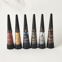Metallischer Eyeliner, wasserfest, 6 Farben, schimmernder flüssiger Eyeliner, wischfest, langlebiger Eyeliner für Party- und Alltags-Make-up