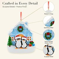 Ornement pour couples 2027, famille de pingouins en igloo personnalisée