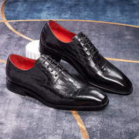 Chaussures habillées à lacets pour hommes en cuir véritable, respirantes et résistantes à l'usure, avec étiquette et boîte d'origine.