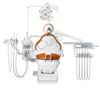 Unité dentaire intégrale de luxe P128 avec capteur, lumière LED buccale, désinfection par source d'eau, fauteuil dentaire pour clinique