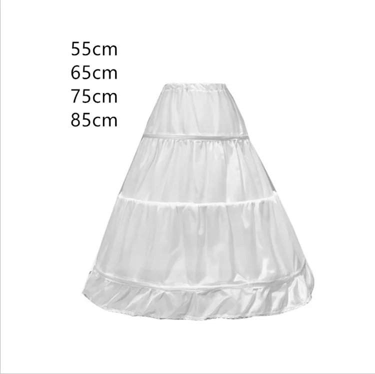 Детский кружевной подъюбник, Белая кофта с трапециевидной кружевной отделкой, Цветочное платье для девочек, Нижняя юбка с эластичным поясом, 2 или три кольца