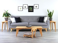 Bureau bas avec chaise de sol conçu pour le bien-être et une meilleure posture, ensemble de table basse moderne avec sièges au sol OEM