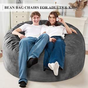 Rangement <span class=keywords><strong>de</strong></span> jouets 5ft Jumbo Xxl Giant Shredded Memory Foam Bean Bag Soft Chair avec rembourrage Emballage sous vide Canapé paresseux pour la photographie - Product Image 2