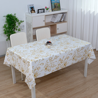 Nappe de table en toile cirée RNPT Gold Leaves Champagne, facile à nettoyer, résistante à la décoloration, rectangulaire