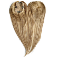 Base soyeuse de cheveux européens faits à la main avec clips Topper de cheveux humains pour femmes Swiss HD Lace Topper