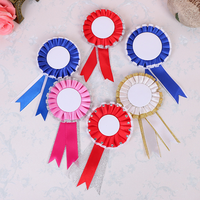 Personnalisé fer blanc dessin animé ruban Rose bal Corsage école célébration mariage fête d'anniversaire ruban Rosettes Corsage fleur Badge