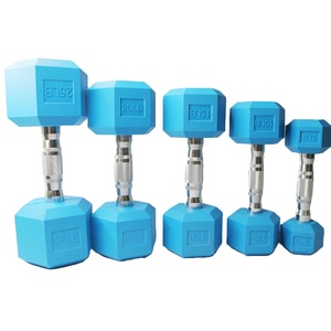Haltères hexagonaux en fonte colorés de 2,5 kg avec revêtement en caoutchouc de haute qualité pour la musculation – Équipement de gym personnalisé à prix réduit - Product Image 1