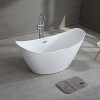 Baignoire autoportante ovale en acrylique Gurgle, design moderne et personnalisé pour hôtels et salles de bain, baignoire de trempage pour adultes
