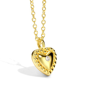 Collar con Colgante de Corazón Romántico para Mujer, Incrustado con Circonitas, Joyería de Moda, Cadena Chapada en Oro - Product Image 5