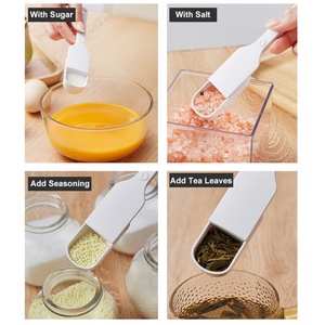 White Plastic Adjustable Measuring <b>Spoon</b> With Plastic Slide Cover for Kitchen Seasoning Baking Powdered Milk <b>Coffee</b> Granulated - Product Image 6