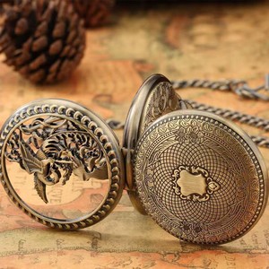 Nuevo Reloj de Bolsillo Mecánico Manual de Diseño Creativo, Estilo Antiguo, con Correa de Aleación, Diseño de Fénix Semihueco y Doble Apertura, el Más Vendido - Product Image 4
