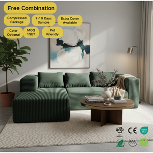 Italian Design <strong>Compressed</strong> <strong>Sofa</strong> Furniture Modular L Shape <strong>Compressed</strong> Living Room Corduroy Fabric <strong>Compression</strong> <strong>Sofa</strong> - Product Image 1