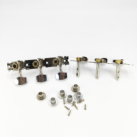 Mécaniques d'accordage en acier électroplaqué à un trou pour guitare folk, tête triple, engrenage tout métal pour guitare acoustique