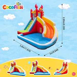Château gonflable sur le thème des crabes Cocofish avec mur d'escalade et toboggan aquatique, château gonflable pour enfants, trampoline gonflable - Product Image 2