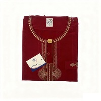 Qamis Homme Premium Koshibo Thobe Thawb Robe Arabe Kaftan pour Mosquée et Fêtes Manches Courtes Respirant Léger Brodé