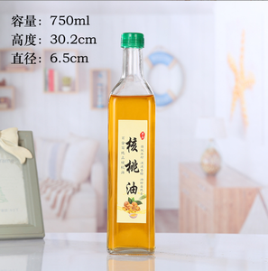 Botella de aceite de oliva de vidrio cuadrado de vidrio de pedernal de 250ml, 500ml, 750ml, para aceite, salsas de Limoncello, contenedor de condimentos, vidrio transparente con tapa - Product Image 5