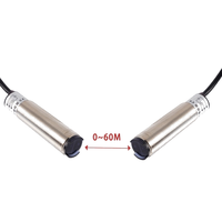 Capteur photoélectrique à faisceau traversant NPN NO DC 12-24V 60m Protection contre les courts-circuits intégrée Câble PVC 2m