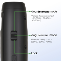 Dispositif anti-aboiement pour chien en plastique, 3 modes ultrasoniques, rechargeable 1500 mAh, répulsif portable d'extérieur avec LED