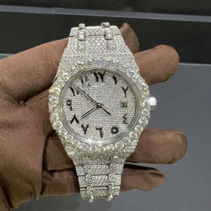 Montre mécanique pour homme Mossinate en acier inoxydable avec cadran en verre, étanche 10 bars, bracelet à fermoir, style hip-hop - Product Image 1