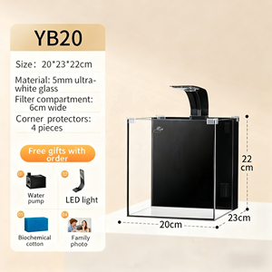 Ultra-white Ecological Small Tabletop Back Filter, Less Water Change, Decorative Turtle <strong>Tank</strong>, Home <strong>Fish</strong> <strong>Aquarium</strong> - Product Image 2