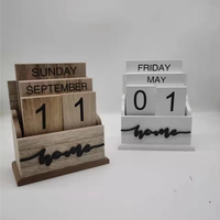 Boîte de calendrier de l'avent rectangulaire en bois de style Wabi-Sabi, cubes, support de calendrier perpétuel pour bureau ou mur, pour le Ramadan, en cadeau