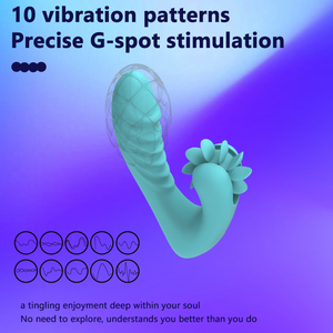 Çok Fonksiyonlu Isıtmalı Şarj Edilebilir Seyahat İntimite Araçları Kadınlar için Klitoris G Noktası Dildo Vibratör - Product Image 2