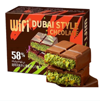 Chocolat artisanal exotique de Dubaï en gros, barre de chocolat de haute qualité au goût de pistache, aliment solide avec ingrédients à base de noix, chocolat sucré