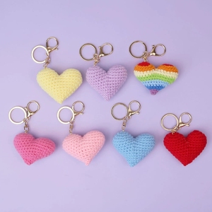 Thiết Kế Mới Handmade Crochet Macrame Tim Dệt Kim <span class=keywords><strong>Keychain</strong></span> Điện Thoại Sang Trọng Phụ Kiện Túi Và Mặt Dây Chuyền Các Cặp Vợ Chồng Quà Tặng - Product Image 2