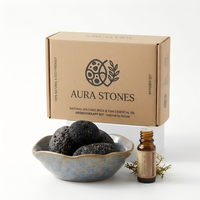 Diffuseur d'huiles essentielles artisanal en céramique et pierre de lave, diffuseur d'aromathérapie personnalisé en pierre volcanique naturelle pour la maison et le spa