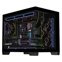 Boîtier PC de bureau Ruix ZY-M360 OEM noir, nouveau design, format mid-tower, en alliage d'aluminium et acier, pour jeux MATX, avec autocollant personnalisé et verre trempé