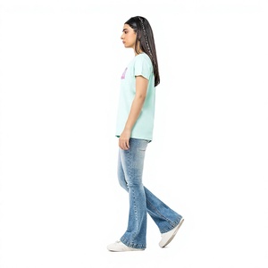 Camiseta Estampada Personalizada para Mujer, Directo de Fábrica, Mezcla de Algodón, Diseño Gráfico, Manga Corta, Marca Privada, Proveedor de Ropa al por Mayor - Product Image 5