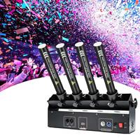 Lanceur de confettis électrique en métal à 4 têtes pour DJ, machine de célébration, télécommande DMX512, 8 canaux, 150W, respectueux de l'environnement