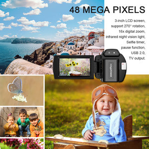 4K Professional <b>Camera</b> 16x Digital 3.0inch Screen up to 48MP Support Hot Shoe <b>Night</b> <b>Vision</b> Function Mini USB 2.0 DV 4K HDV-254KM - Product Image 3