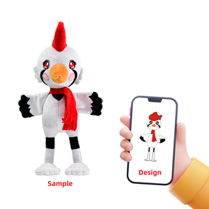 Peluche simulato <span class=keywords><strong>rosso</strong></span> coronato gru giocattolo personalizzato peluche uccello animali Zoo decorazione regalo - Product Image 1
