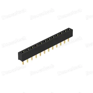 Denentech high quality female header 2.54mm single row 1x40 pin straight DIP 2.54mm female header connector