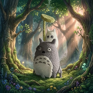 Scultura in Resina di Fibra di Vetro Personalizzata di Totoro a Grandezza Naturale, Mascotte in FRP per Decorazione di Giardini e Centri Commerciali - Product Image 1