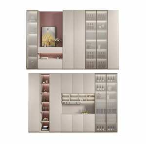 Solution de rangement en bois massif, buffet de salon et armoire de buffet de restaurant combinés - Product Image 6