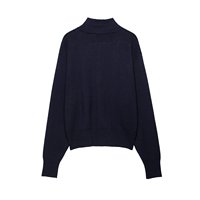 Vêtements pour femmes MYST&ZA, automne 2026, nouvelle mode élégante et tendance, cardigan en tricot simple et polyvalent avec fermeture éclair, 5536031