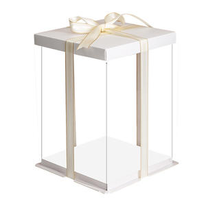 Caja de pastel transparente cuadrada de 4/6/8/10/12/14 pulgadas de marca personalizada, embalaje de cumpleaños elevado con grabado y laminación mate - Product Image 6