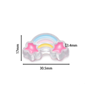 Acrylic <b>Rainbow</b> Beads Mixed Shapes Loose Beads For <b>Bracelet</b> Making Blue Green Pink White Randomly Mixed - Product Image 2
