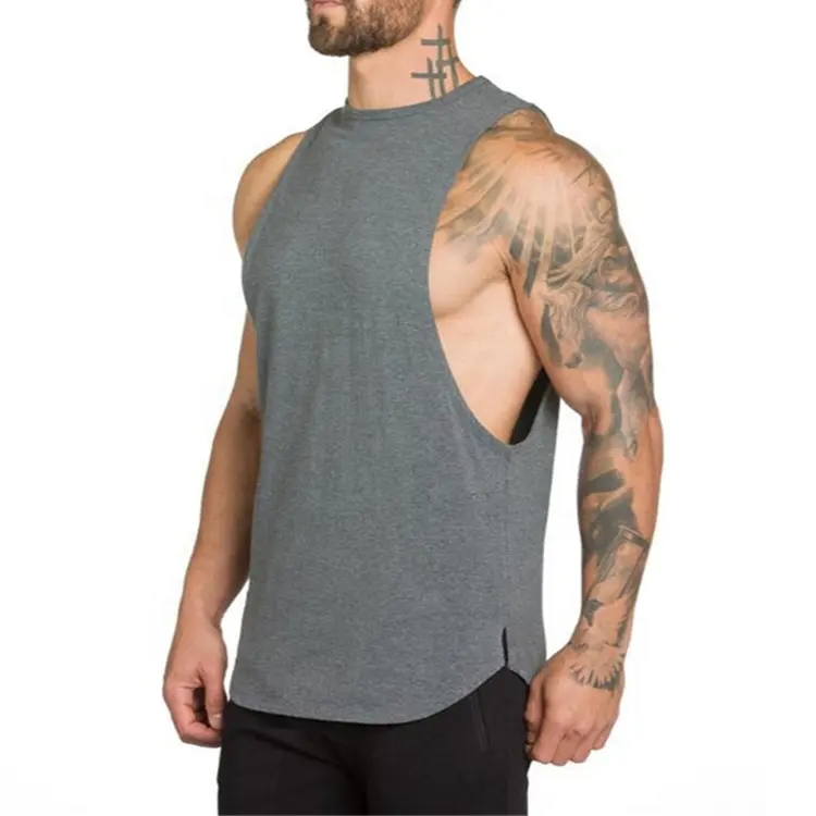Men's Custom Logo Muscle Gym Workout Shirt Bodybuilding Sport Running Tank Tops