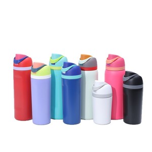 Stainless Steel Vacuum Insulated Tumbler 304 Pop-Up Lid Portable Sports Water <b>Bottle</b> Outdoor Camping Use - Product Image 1