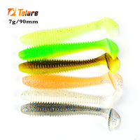 Offre Spéciale T queue appât souple 90mm 7g Shad leurre appâts de pêche artificiels ver leurres souples appâts de pêche en silicone