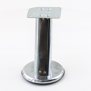 Furniture Legs Double Tube <b>Chrome</b> Plated Metal 100mm Heavy Duty Table Support Minimalist Design - Product Image 1
